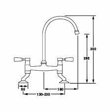 CDA TT56CH Traditional quarter turn bridge mixer tap - Image 2