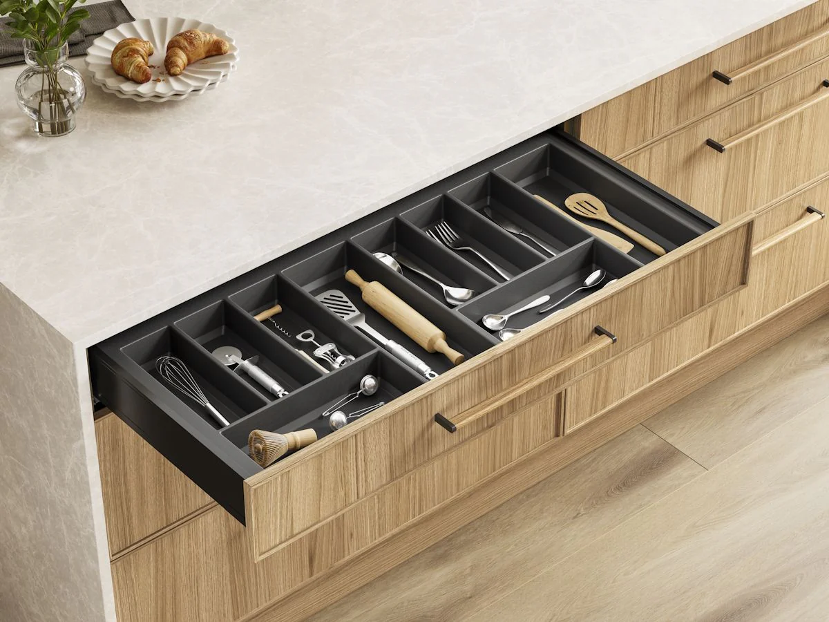 CLASSICO Soft Touch Cutlery Insert - Black only for Legrabox Draws - Image 2