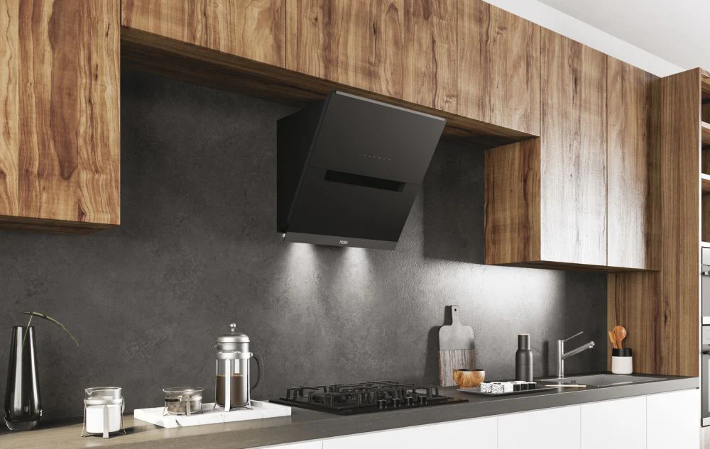 CLEARANCE Haier HADG6DS46BWIFI 60cm Angled Glass Chimney Wall Mounted - Image 2