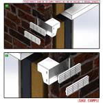 Kair Double Airbrick Adapter With Fitted Grilles 220x90 - Brown - Image 3