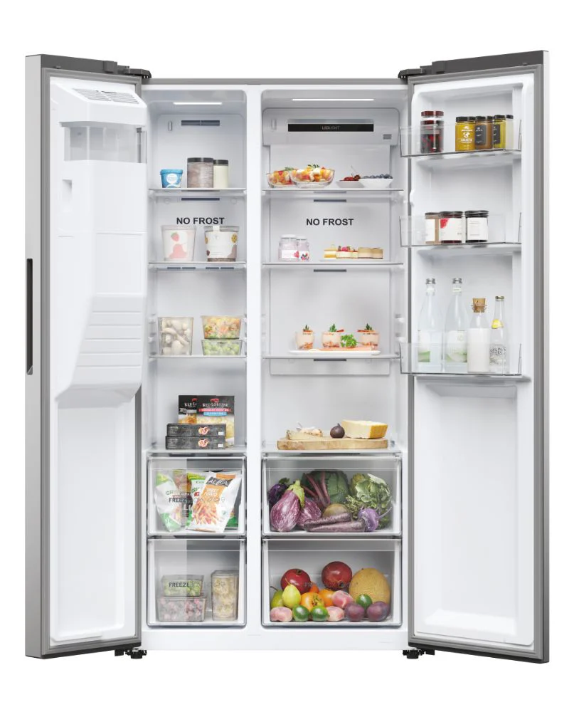 Haier HSR5918DIMP(UK) 177cm American Frigde Freezer No Frost Platinum Inox Finish - Image 6