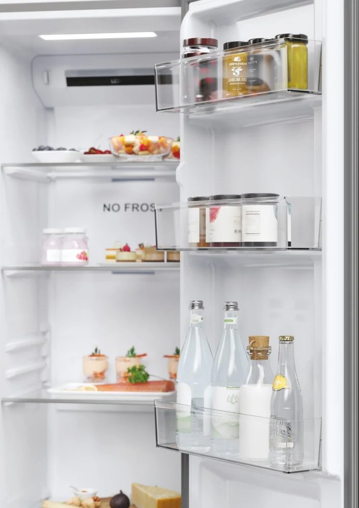 Haier HSR5918DNMP(UK) 90 CM, Side By Side Fridge Freezer Platinum Inox Finish - Image 3