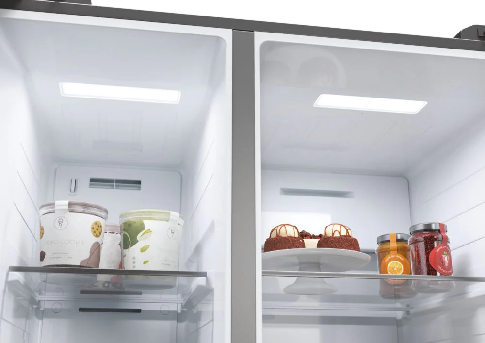 Haier HSW59F18DIMM(UK) 90cm Fridge Freezer with Water dispenser- Platinum Inox - Image 4