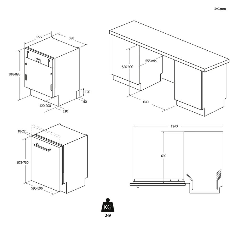 Haier XI 6C4S3FSB-80 60cm Fully Integrated 16 Place Dishwasher with Bluetooth & WIFI Connectivity - Image 4