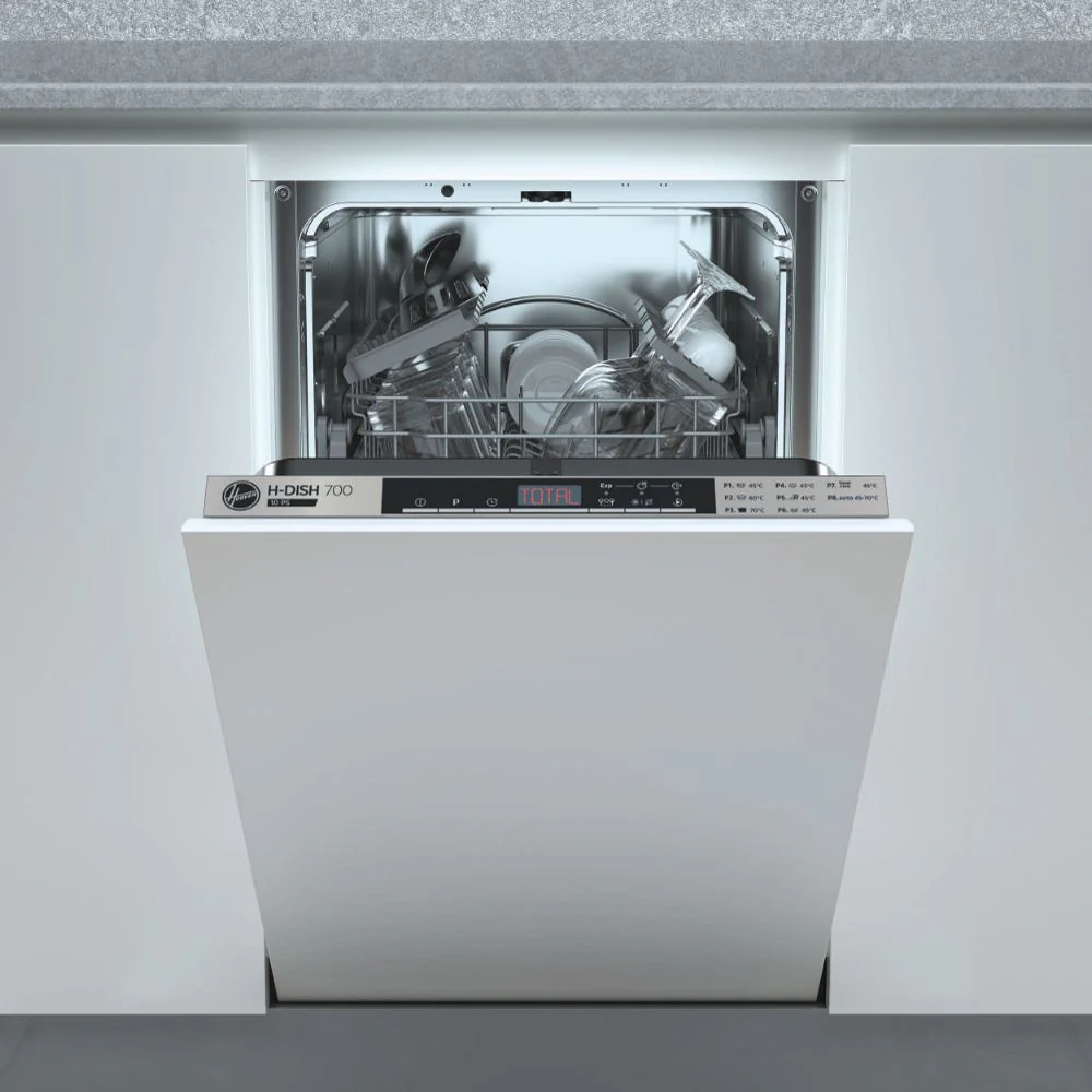 Hoover HDIH 2T1047-80 45cm SlimLine Dishwasher, 10 place settings, E energy, 47dB, Black LED Touch interface - Image 3