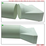 Kair Rectangle to Round Ducting Connector 220mm x 90mm to 150mm Round - Image 3