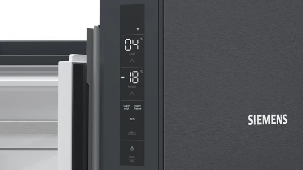 Siemens iQ500 French Door Bottom Freezer Multi Door 90.5cm Black Stainless Steel KF96NAXEAG - Image 3