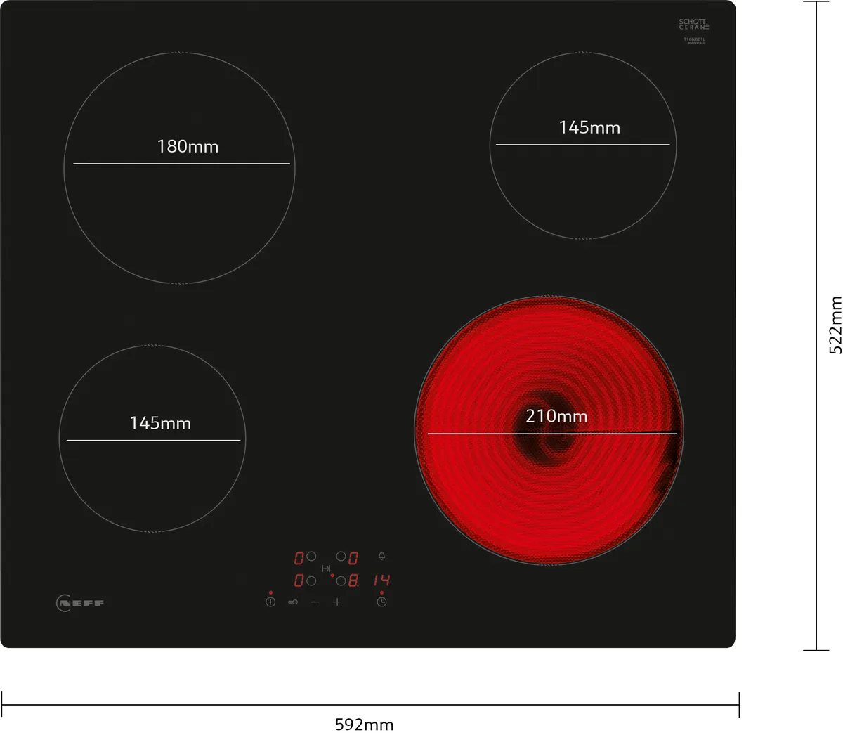 NEFF T16NBE1L N50 Electric hob 60 cm surface mount without frame - Image 2