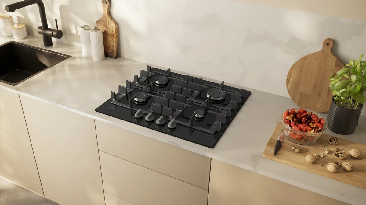 NEFF T26NKP4S0 N50 Gas hob 60 cm Tempered glass, Black - Image 2