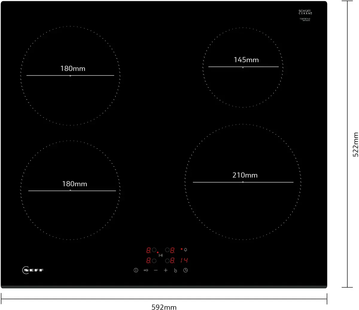 NEFF T36FBE1L0 N30 Induction hob 60 cm surface mount without frame - Image 3