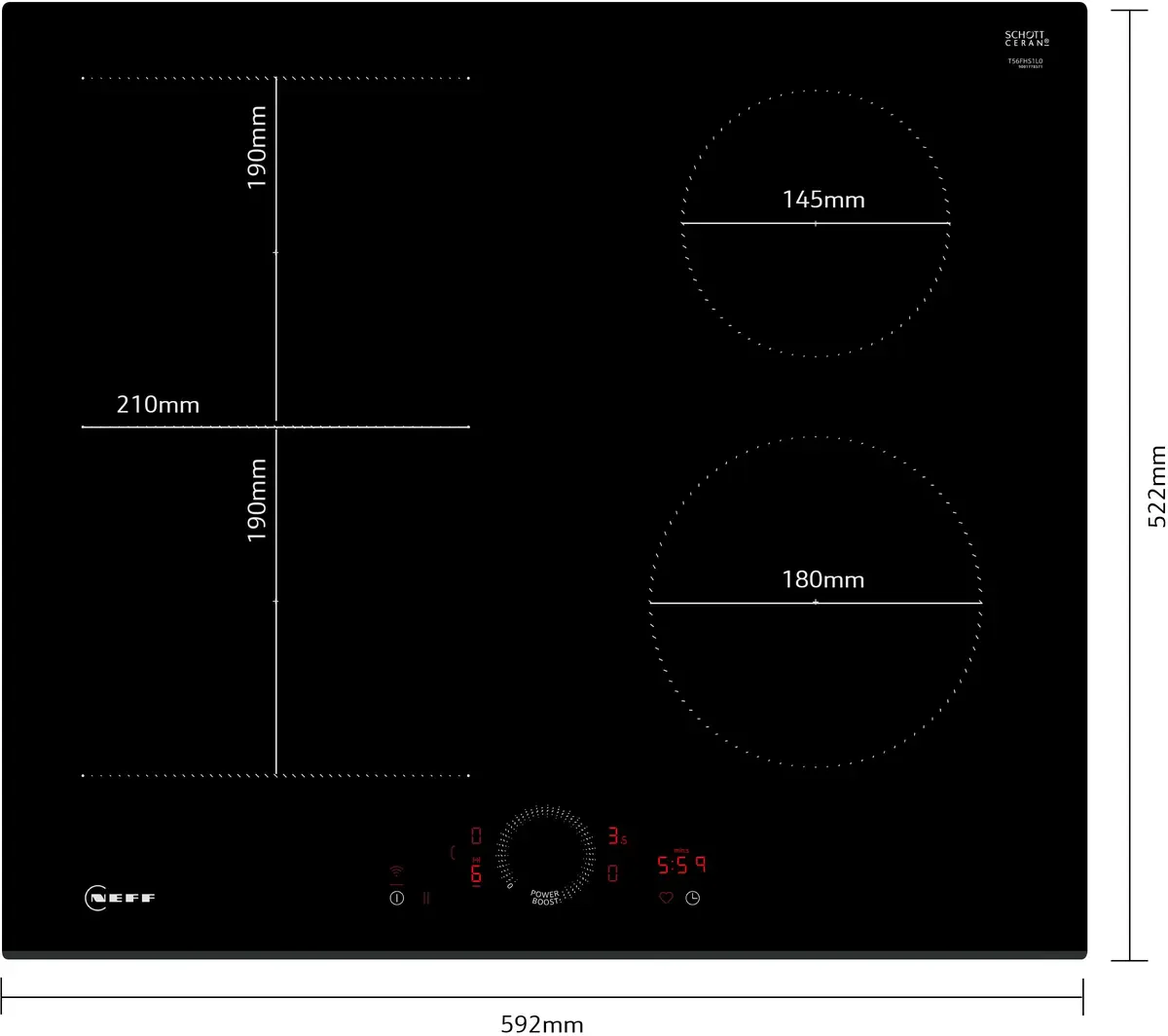 NEFF T56FHS1L0 N70 Induction hob 60 cm surface mount without frame - Image 3