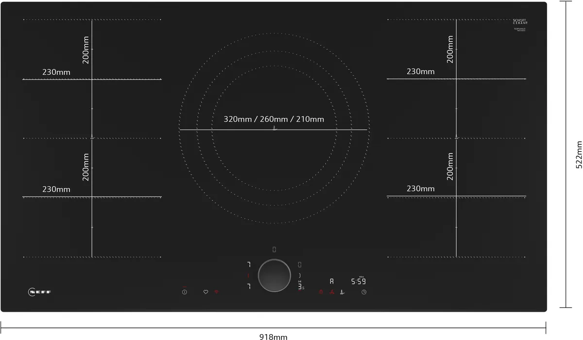 NEFF T69FUV4L0 N90 Induction hob 90 cm surface mount without frame - Image 3