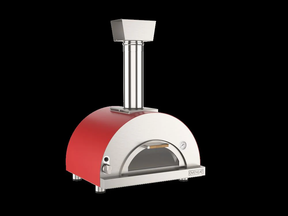 Oveneat GDD-1VR Red Gas Single Pizza Oven with Glass Drop Down Door includes Pizza Peel - Image 2