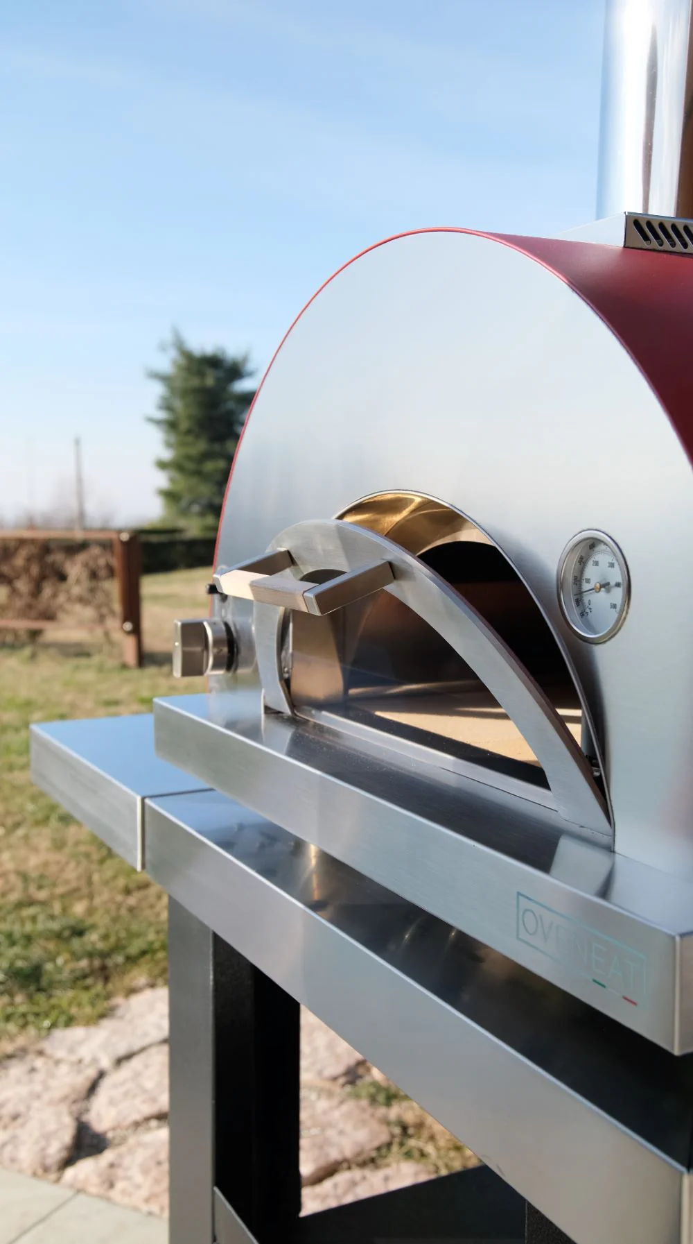 Oveneat GDD-2VG Charcoal Grey Double gas pizza oven with drop-down glass door includes pizza peel - Image 5