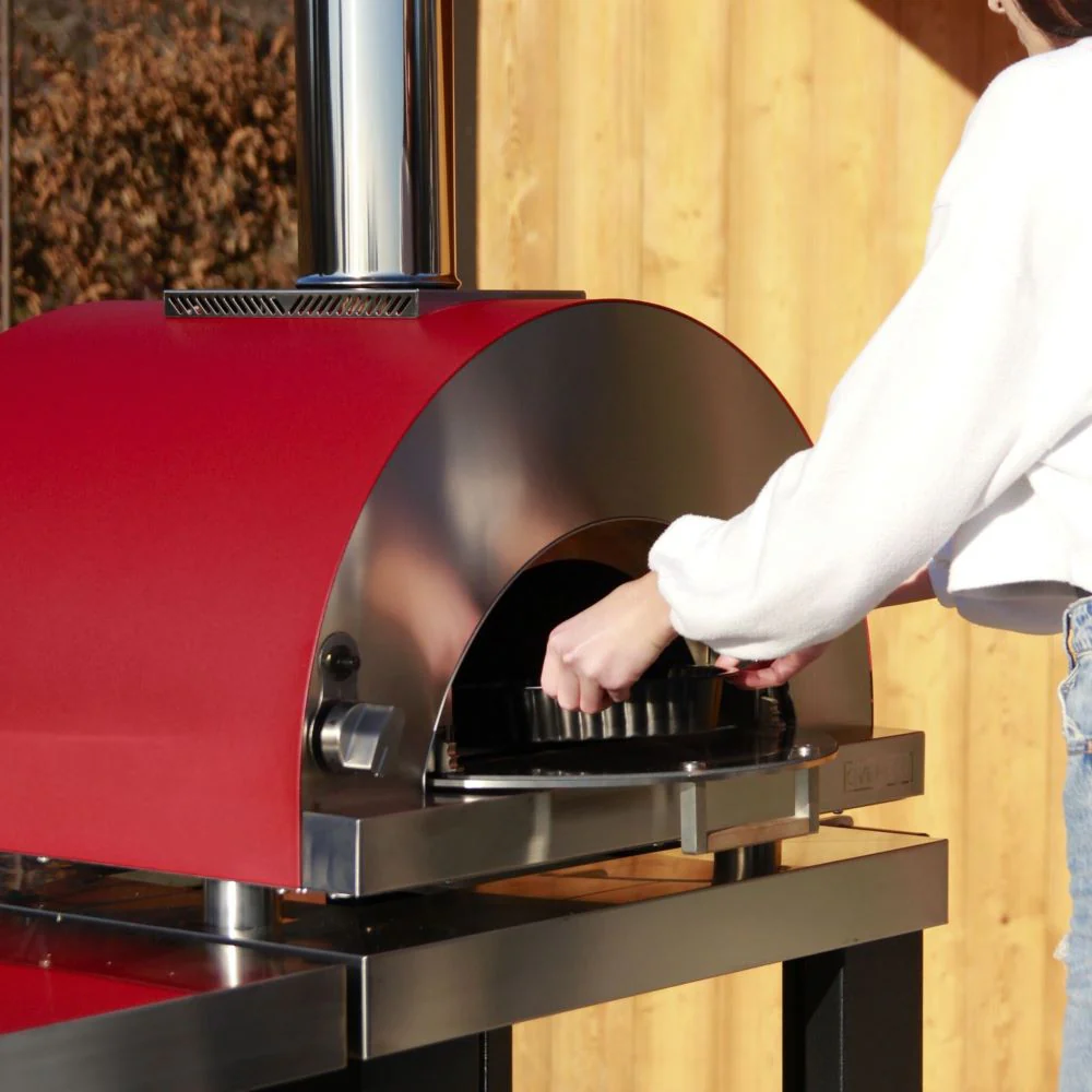 Oveneat GDD-2VR Red Double gas pizza oven with drop-down glass door includes pizza peel - Image 3