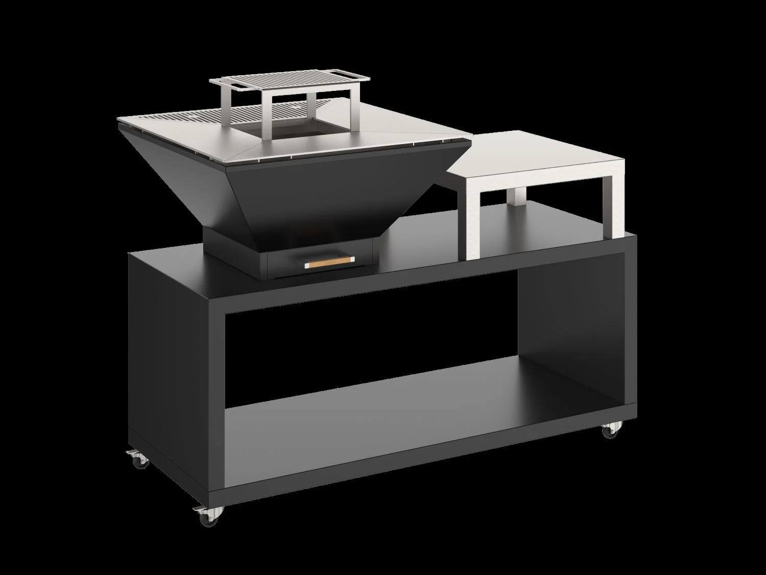 Oveneat OFP-WV-0027G Charcoal Grey Wood Fired BBQ Countertop Unit includes Cover,Cooking grill & Grilled Plate - Image 3