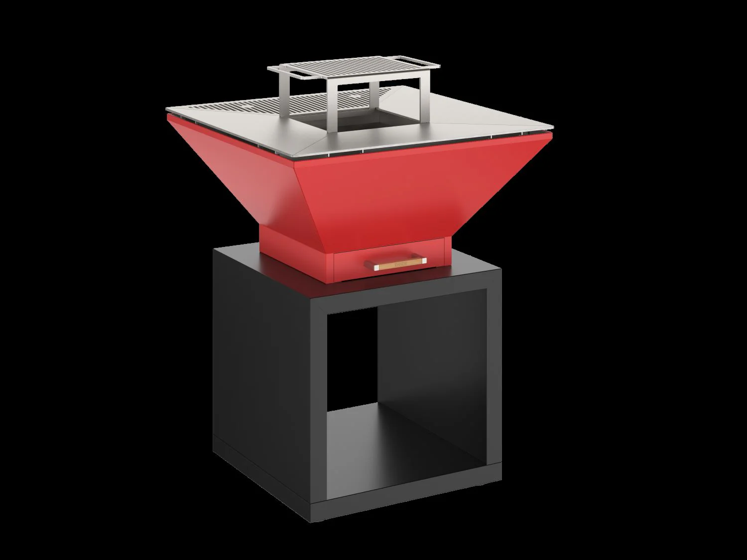 Oveneat OFP-WV-0027R Red Wood Fired BBQ Countertop Unit includes Cover,Cooking grill & Grilled Plate - Image 4
