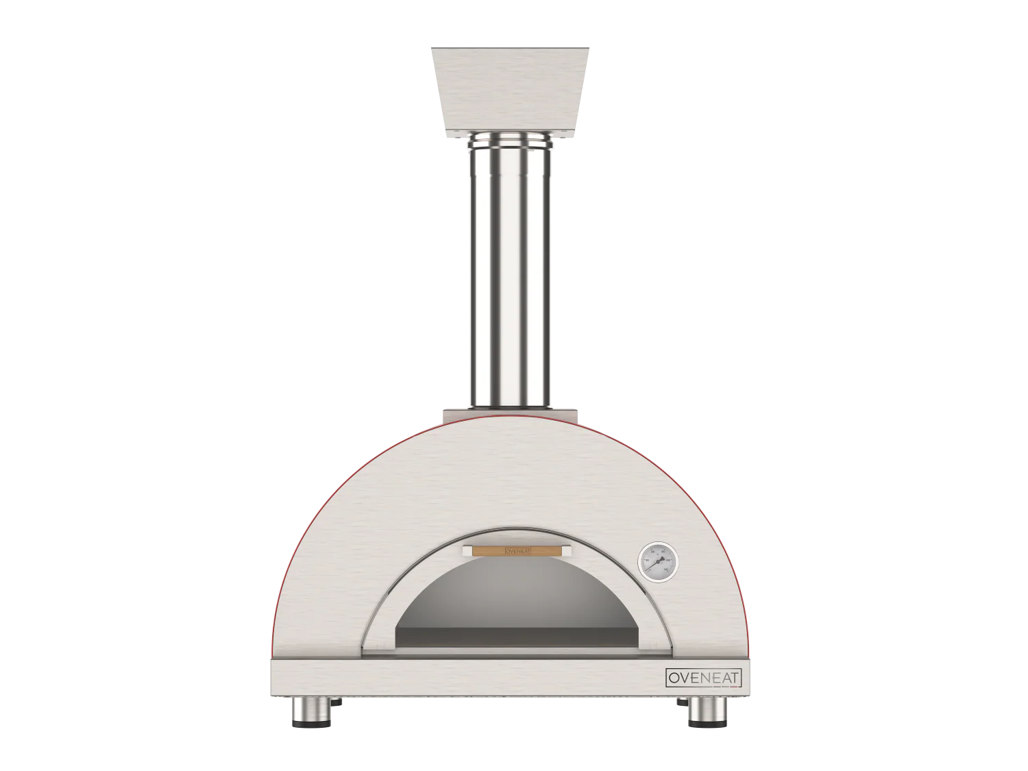 Oveneat WDD-1VR Red Wood Fired single Pizza Oven with Drop-Doen Glass Door Includes Pizza Brazier & Pizza Peel - Image 2
