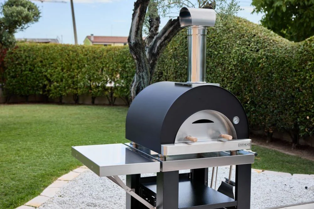 Oveneat WDD-2X Stainless Steel Wood Fired Double Pizza Oven with Drop-down Glass Door includes Brazier & Pizza Peel - Image 6