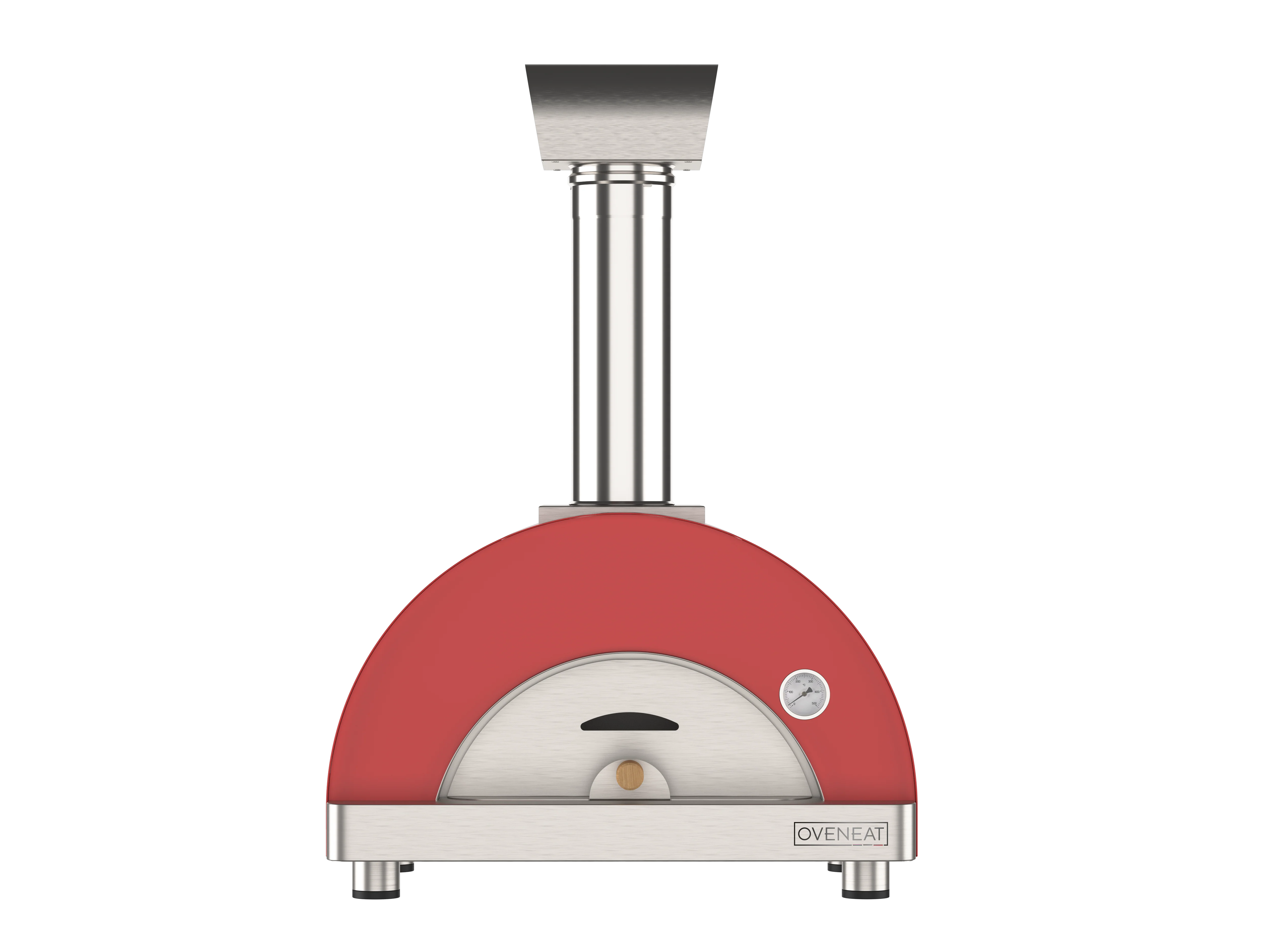Oveneat WRX-1VR Red Wood Fired Single Pizza oven with stainless steel door includes brazier and pizza peel - Image 2